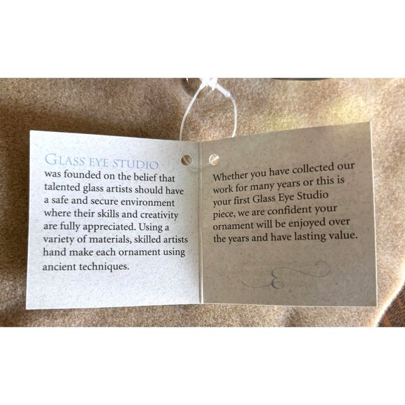 New Ornament Hand-Blown Glass Eye Studio Iridescent Purple Gold changeable Color - Picture 9 of 10